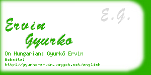 ervin gyurko business card